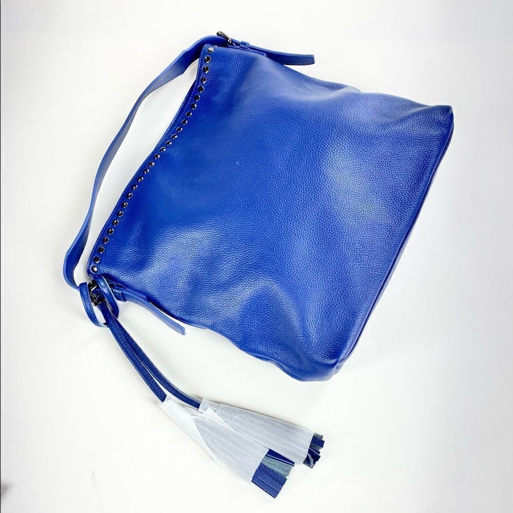 Laggo reed cobalt blue studded hobo purse NWT